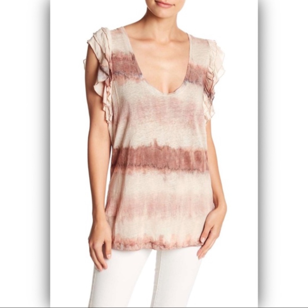 Young Fabulous & Broke Top Tie Dye Ruffle